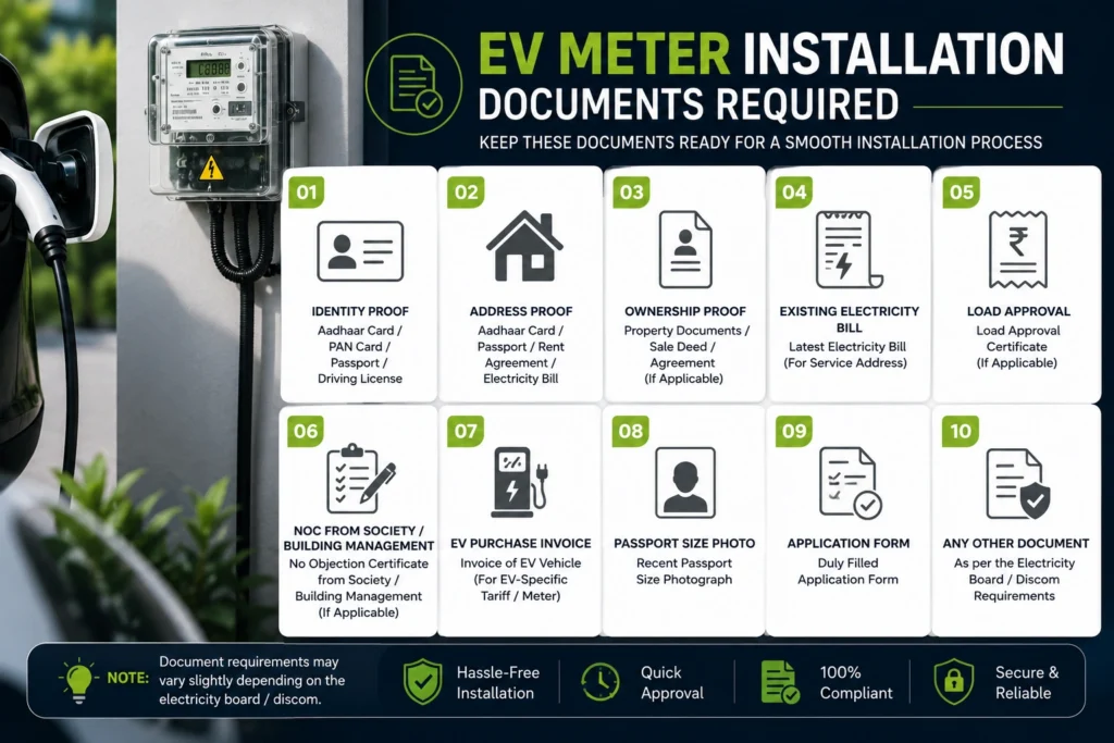 EV Meter Installation Documents Required